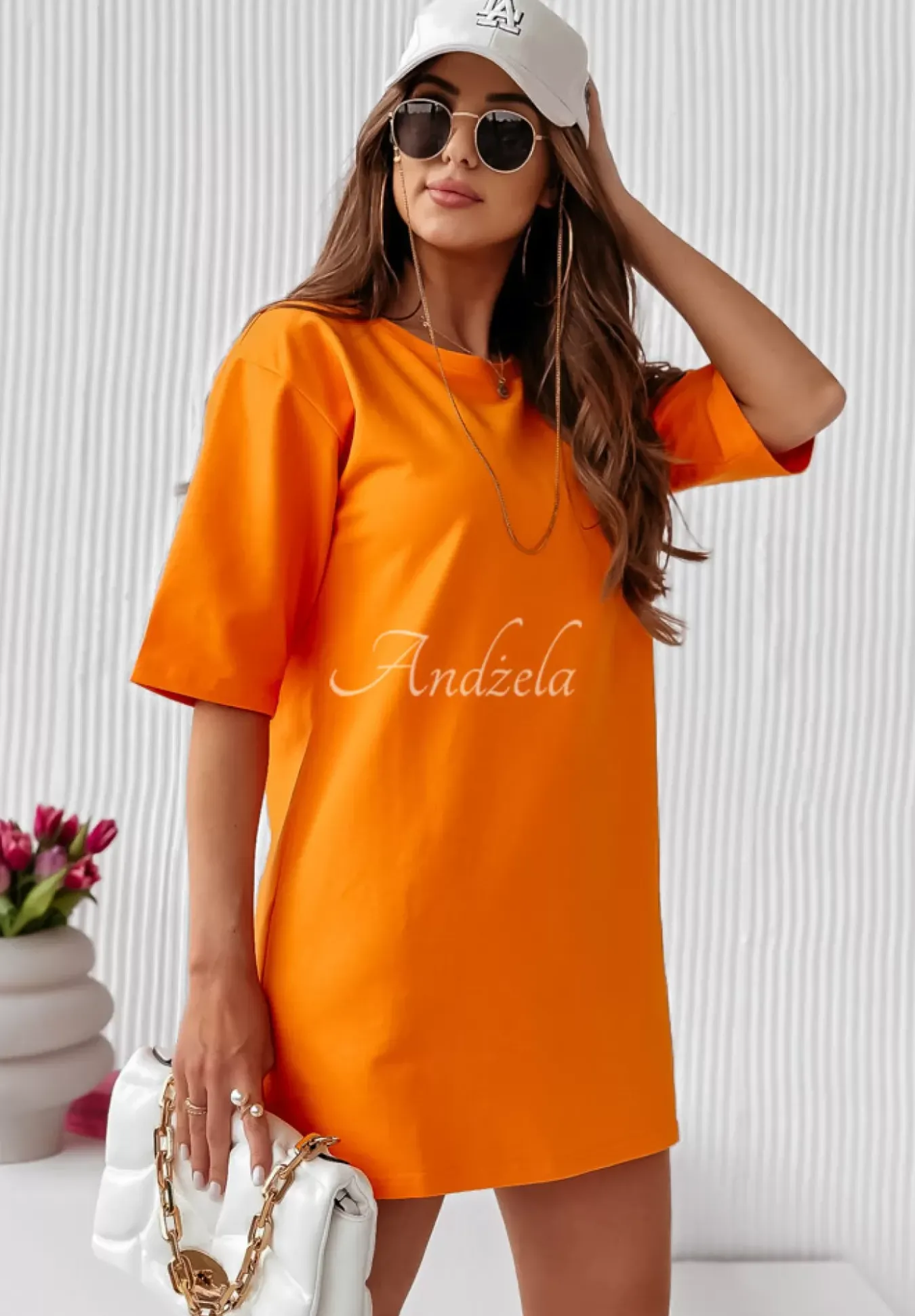 Sukienka Tunika Mini Federica Pomaranczowa