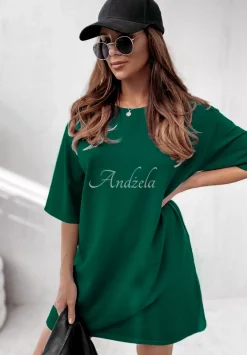 Sukienka Tunika Mini Federica Butelkowa Zielen