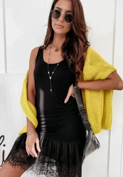 Sukienka Tunika Mini Z Tiulem Poppy Czarna