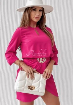 Sukienka Z Paskiem Beauty Queen Rozowa