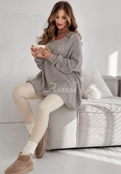 Sweter Oversize Love Life Bezowy