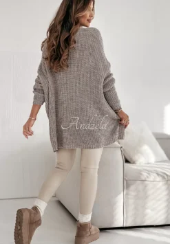 Sweter Oversize Love Life Bezowy