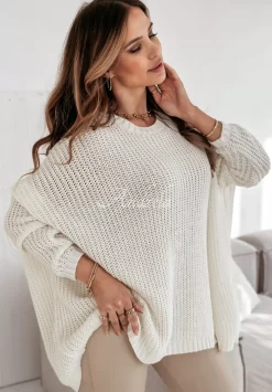 Sweter Oversize Love Life Ecru