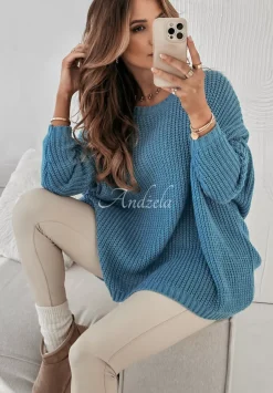 Sweter Oversize Love Life Blekitny