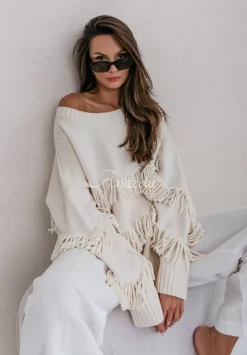 Sweter Oversize Z Fredzlami Cocomore Perfectness Jasnobezowy