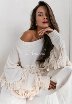Sweter Oversize Z Fredzlami Cocomore Perfectness Jasnobezowy