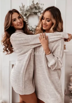Sweter Tunika Z Polgolfem Anderson Bezowy