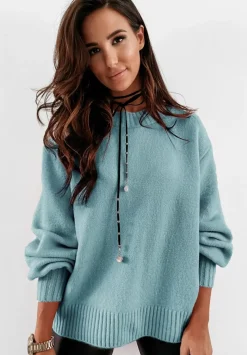 Sweter Z Bufiastymi Rekawami Matilde Niebieski