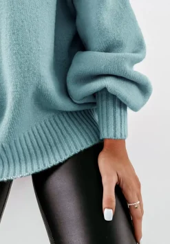 Sweter Z Bufiastymi Rekawami Matilde Niebieski