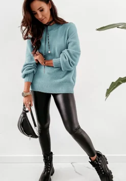 Sweter Z Bufiastymi Rekawami Matilde Niebieski