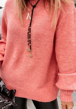Sweter Z Bufiastymi Rekawami Matilde Koralowy