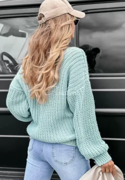 Sweter Z Dekoltem Fall Season Morski