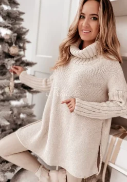 Sweter Z Golfem Cocomore Rinden Bezowy