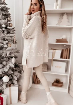 Sweter Z Golfem Cocomore Rinden Bezowy