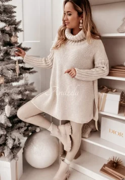 Sweter Z Golfem Cocomore Rinden Bezowy