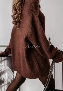 Sweter Z Golfem Mavi Czekoladowy