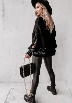 Sweter Z Ozdobnym Splotem Cocomore Casual Czarny