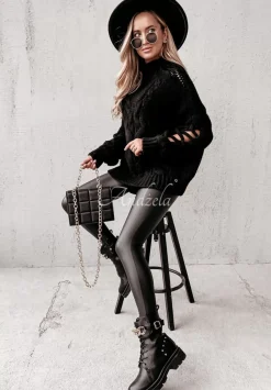 Sweter Z Ozdobnym Splotem Cocomore Casual Czarny