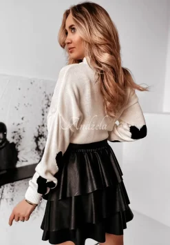 Sweter Z Polfgolfem W Serduszka In My Heart Ecru