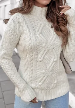 Sweter Z Polgolfem Russell Ecru