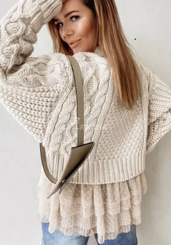 Sweter Z Tiulowym Wykonczeniem Cocomore Molly Ecru