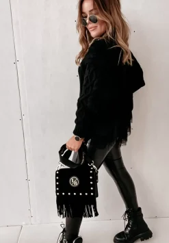 Sweter Z Tiulowym Wykonczeniem Cocomore Molly Czarny