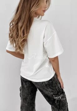 T-Shirt Oversize Live Simply Ecru