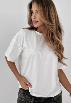 T-Shirt Oversize Live Simply Ecru
