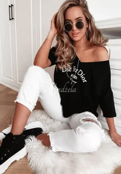 T-Shirt Oversize Z Nadrukiem Caver Czarny