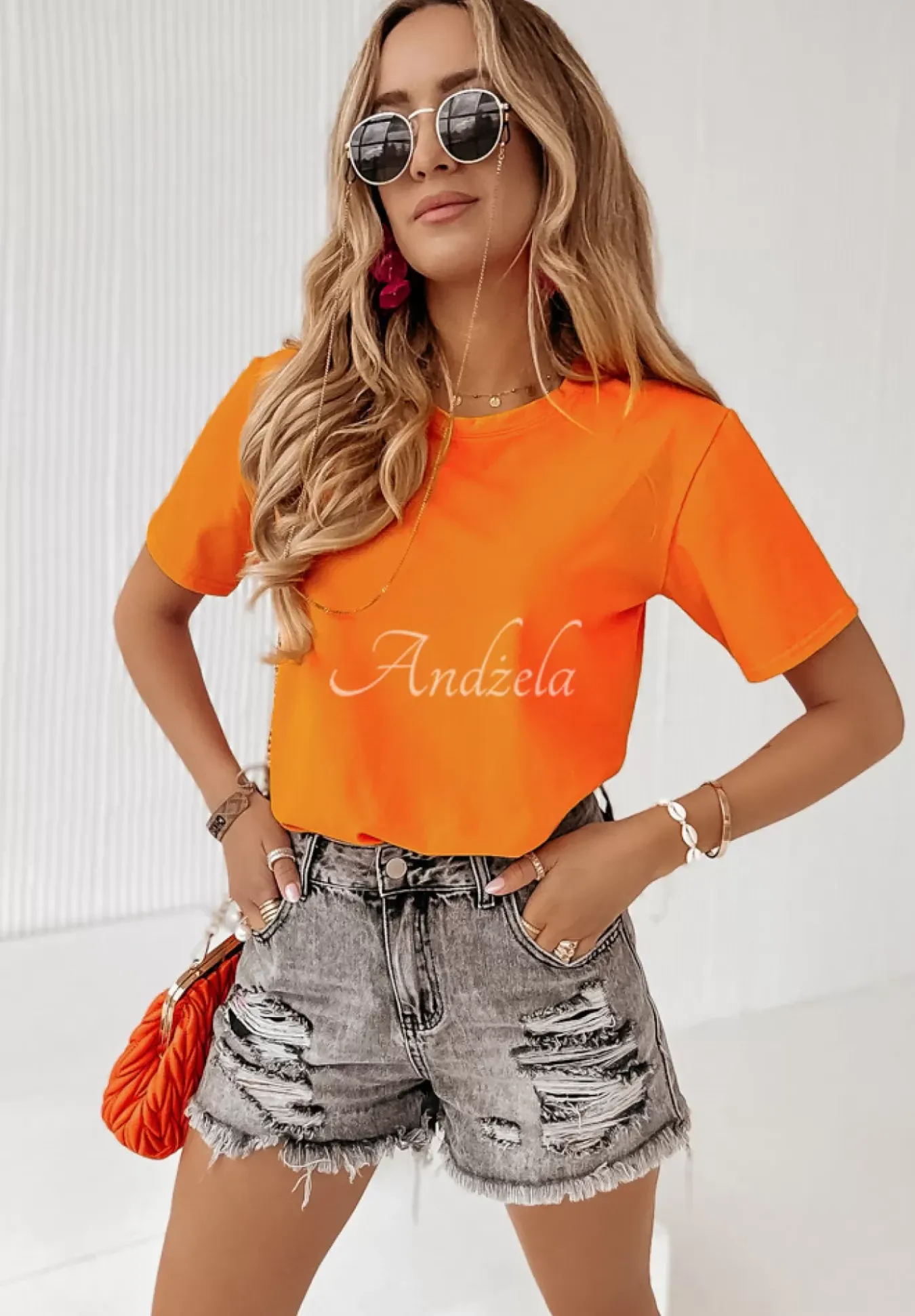 T-Shirt Simpli Pomaranczowy
