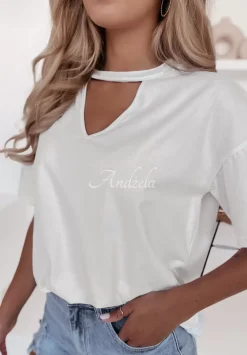 T-Shirt Z Chokerem Nelson Bialy