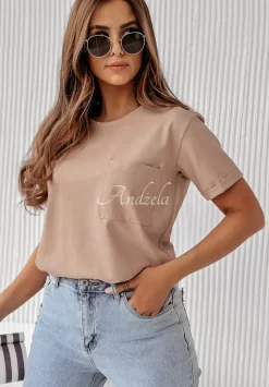 T-Shirt Z Kieszonka Pocket Bezowy