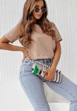 T-Shirt Z Kieszonka Pocket Bezowy
