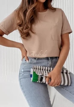 T-Shirt Z Kieszonka Pocket Bezowy