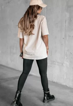 T-Shirt Z Nadrukiem Brunette Bezowy