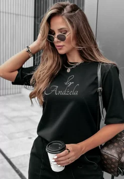 T-Shirt Z Nadrukiem Hope Czarny