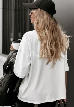 T-Shirt Z Nadrukiem No Bad Days Bialy