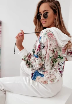 Welurowa Bluza Milene Biala