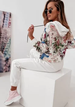 Welurowa Bluza Milene Biala