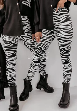 Welurowe Legginsy Wilda W Zebre