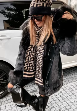 Wzorzysta Czapka Alpaka Cocomore Cosima Czarna