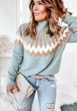 Wzorzysty Sweter Corta Jasnoniebieski