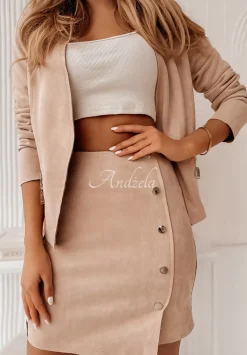 Zamszowa Spodniczka Mini Emperior Nude
