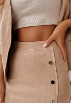 Zamszowa Spodniczka Mini Emperior Nude