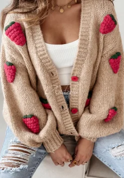 Zapinany Kardigan Berry Lover Camelowy