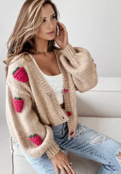 Zapinany Kardigan Berry Lover Camelowy