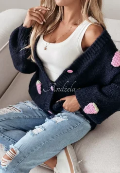 Zapinany Kardigan Berry Lover Granatowy